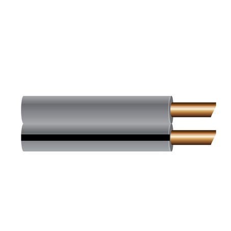 2mm Twin Core Speaker Cable Grey with Black Trace - 7m Roll - JTK Auto Electrical