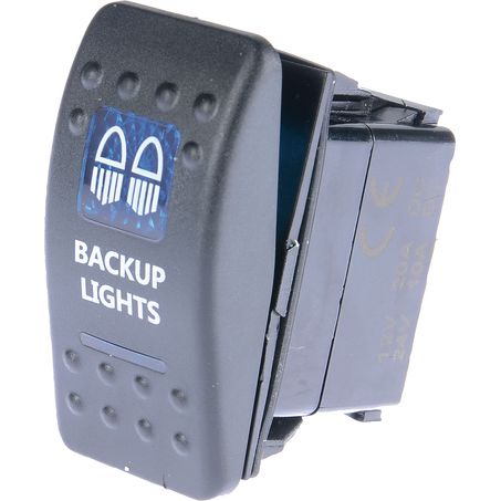 Drivetech 4x4 Rocker Back Up Lights Switch On/Off SPST 12 or 24V Blue - JTK Auto Electrical