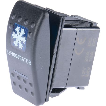 Drivetech 4x4 Rocker Fridge Switch On/Off SPST 12 or 24V Blue - JTK Auto Electrical