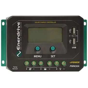 Enerdrive ePOWER PWM Solar Controller 12/24V 30A - JTK Auto Electrical
