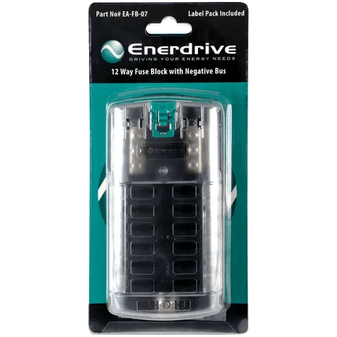 Enerdrive Fuse Block 12 Way with Neg Busbar - JTK Auto Electrical