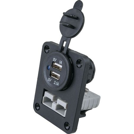Flush Mount Face 50A Anderson Style Connector and USB Socket - JTK Auto Electrical Online