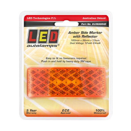 LED Autolamps 12/24V Amber Side Marker With In Built Reflector - JTK Auto Electrical