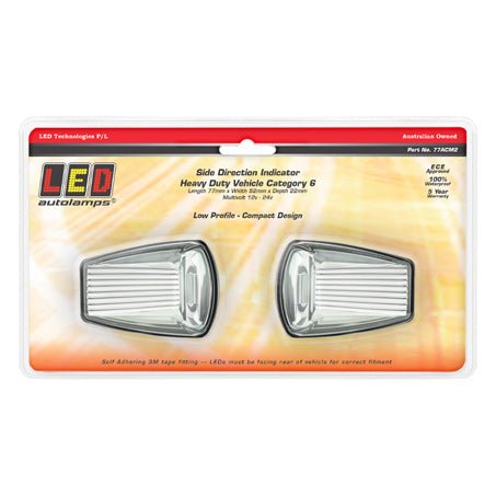 LED Autolamps 12/24V Cat6 Indicator Clear Lens Twin Pack - JTK Auto Electrical
