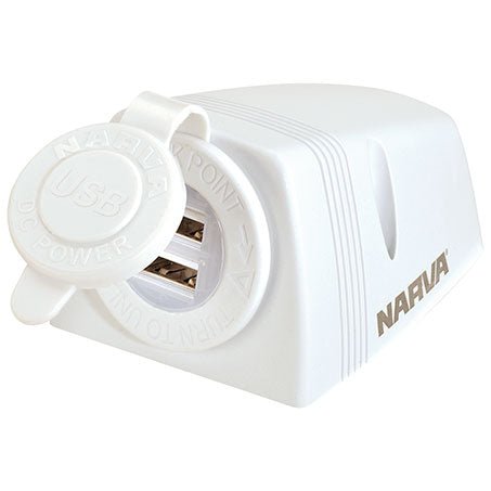 Narva 81154WBL Dual USB Socket White - JTK Auto Electrical