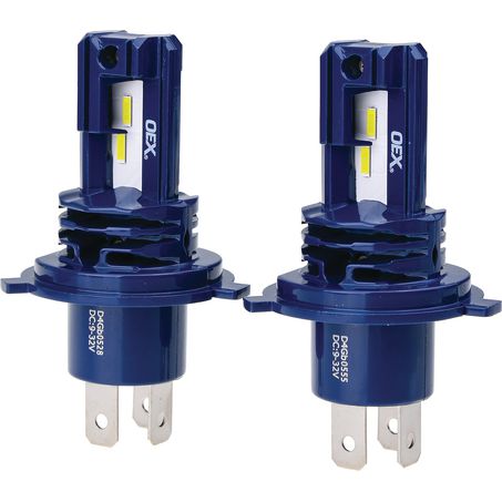 OEX 12/24V LED H4 4000Lm 6000K Globe Headlight Replacement, Pair - JTK Auto Electrical