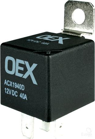 OEX Mini Relay 12V Normally Open 40A - Diode Protected, Sealed - JTK Auto Electrical