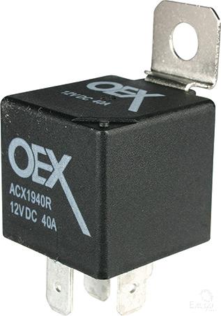 OEX Mini Relay 12V Normally Open 40A - Resistor Protected, Sealed - JTK Auto Electrical