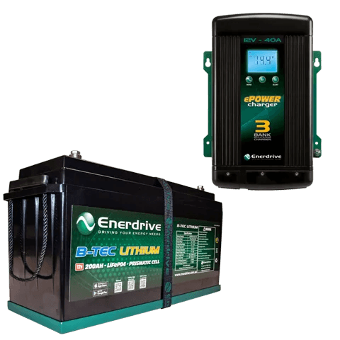 Enerdrive 200Ah B-TEC Bundle with AC40 Charger - JTK Auto Electrical