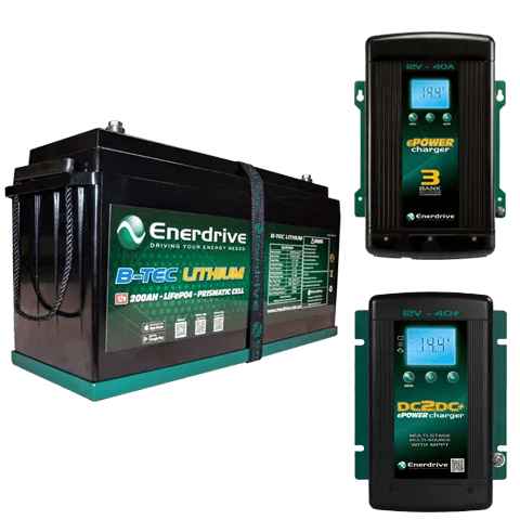 Enerdrive 200Ah B-TEC Bundle with DC40 & AC40 - JTK Auto Electrical