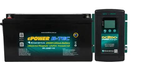 Enerdrive 200Ah B-TEC Bundle with DC40 Charger - JTK Auto Electrical