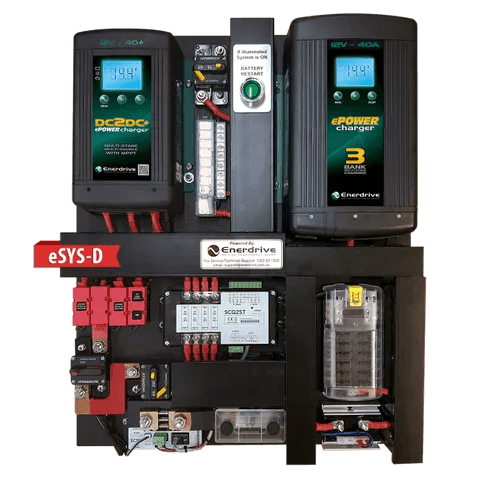 Enerdrive eSYSTEM-D 40A AC and DC DIY Installation Kit + Simarine Battery Monitor - JTK Auto Electrical