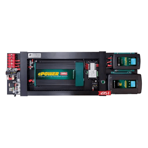 Enerdrive eSYSTEM-F 40A AC and DC Installation Kit, With Simarine Battery Monitor & 2000W RCD + AC Transfer Switch Inverter - JTK Auto Electrical