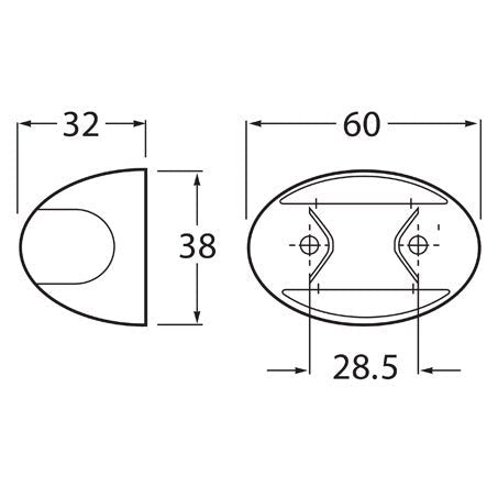 Hella Front Marker Light Clear LED 9 to 33V - JTK Auto Electrical