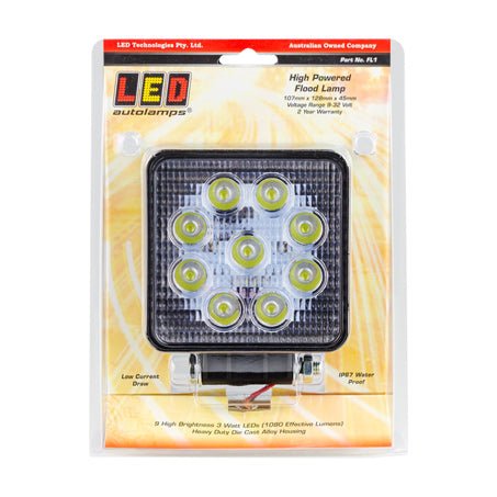 LED Autoamps FL1 Square Flood Light - JTK Auto Electrical