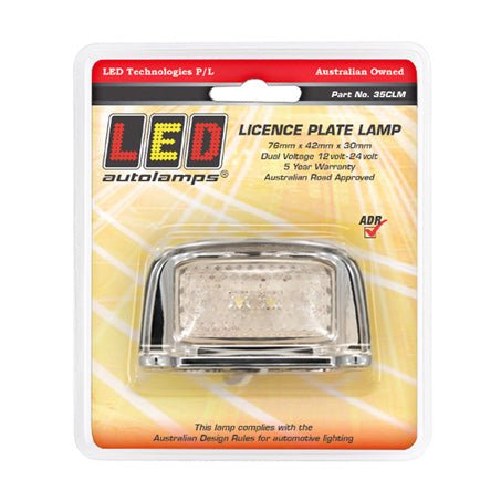 Licence Plate Light LED 12 or 24V Chrome - JTK Auto Electrical