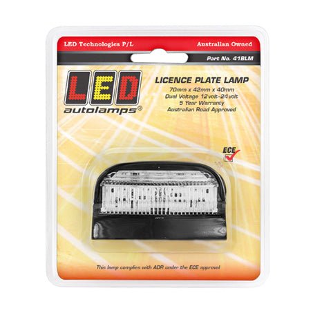 Multi Volt LED Licence Plate Lamp With Black Housing - JTK Auto Electrical