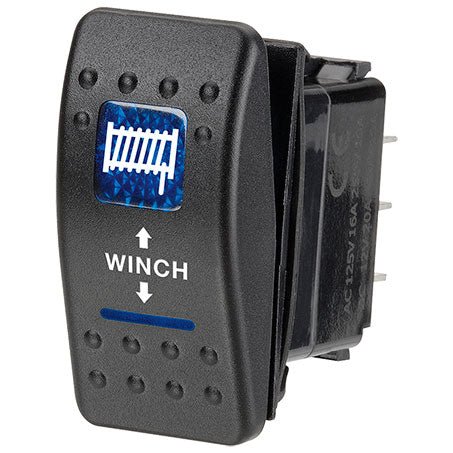 Narva Sealed Rocker Switch Momentary On/Off/Momentary On DPDT 12V Blue Illuminated Winch - JTK Auto Electrical