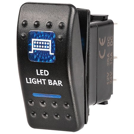 Narva Sealed Rocker Switch Off/On SPDT 12V Blue Illuminated LED Light Bar - JTK Auto Electrical