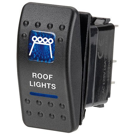 Narva Sealed Rocker Switch Off/On SPDT 12V Blue Illuminated Roof Lights - JTK Auto Electrical