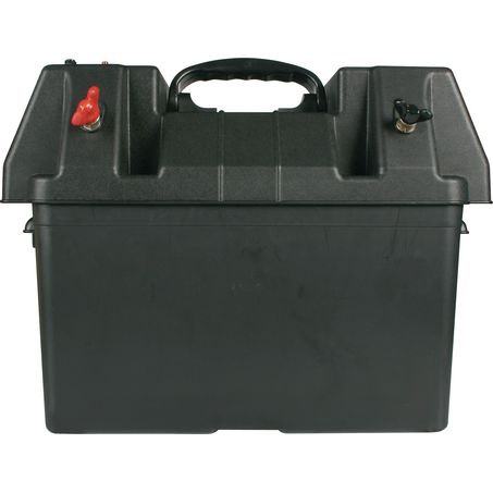 OEX Battery Box Plastic L:340 x W:200 x H:200(mm) - With Power Outlets - JTK Auto Electrical