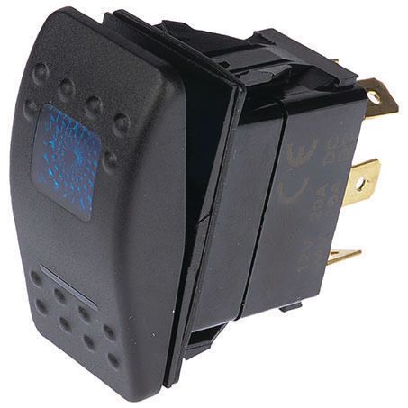 OEX Carling Style Rocker Switch On/Off SPST Blue Illumination 12/24V - JTK Auto Electrical