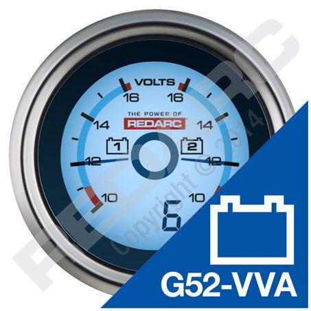 Redarc Dual voltage gauge with optional current display - JTK Auto Electrical