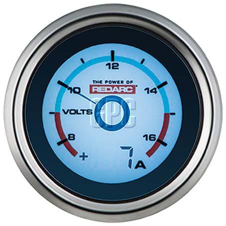 Redarc Single voltage gauge with optional current display - JTK Auto Electrical